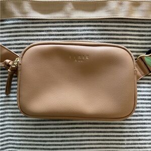 Elkie & Co light tan microfiber leather belt bag